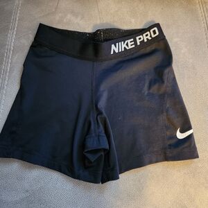 Girl's Black Nike Pro Shorts. Size Medium